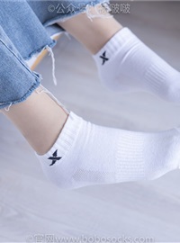 BoBoSocks袜啵啵 NO.080 小甜豆-帆布鞋、白棉袜、肉丝（花絮版）(50)